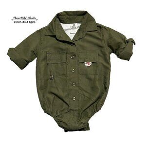 Bull Red BullRed 12m Olive Green Vented Fishing Bodysuit Shirt